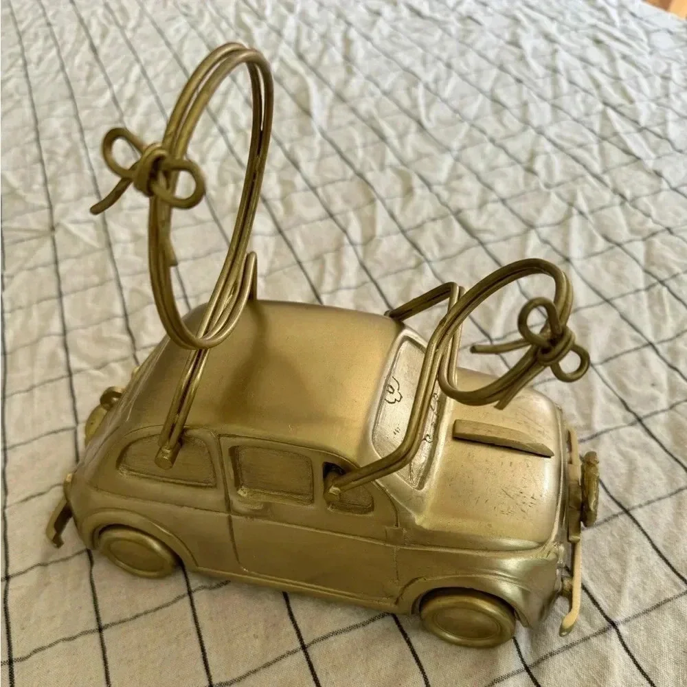 Anthropologie Brass wine bottle holder home decor bar cart bows car gift gold